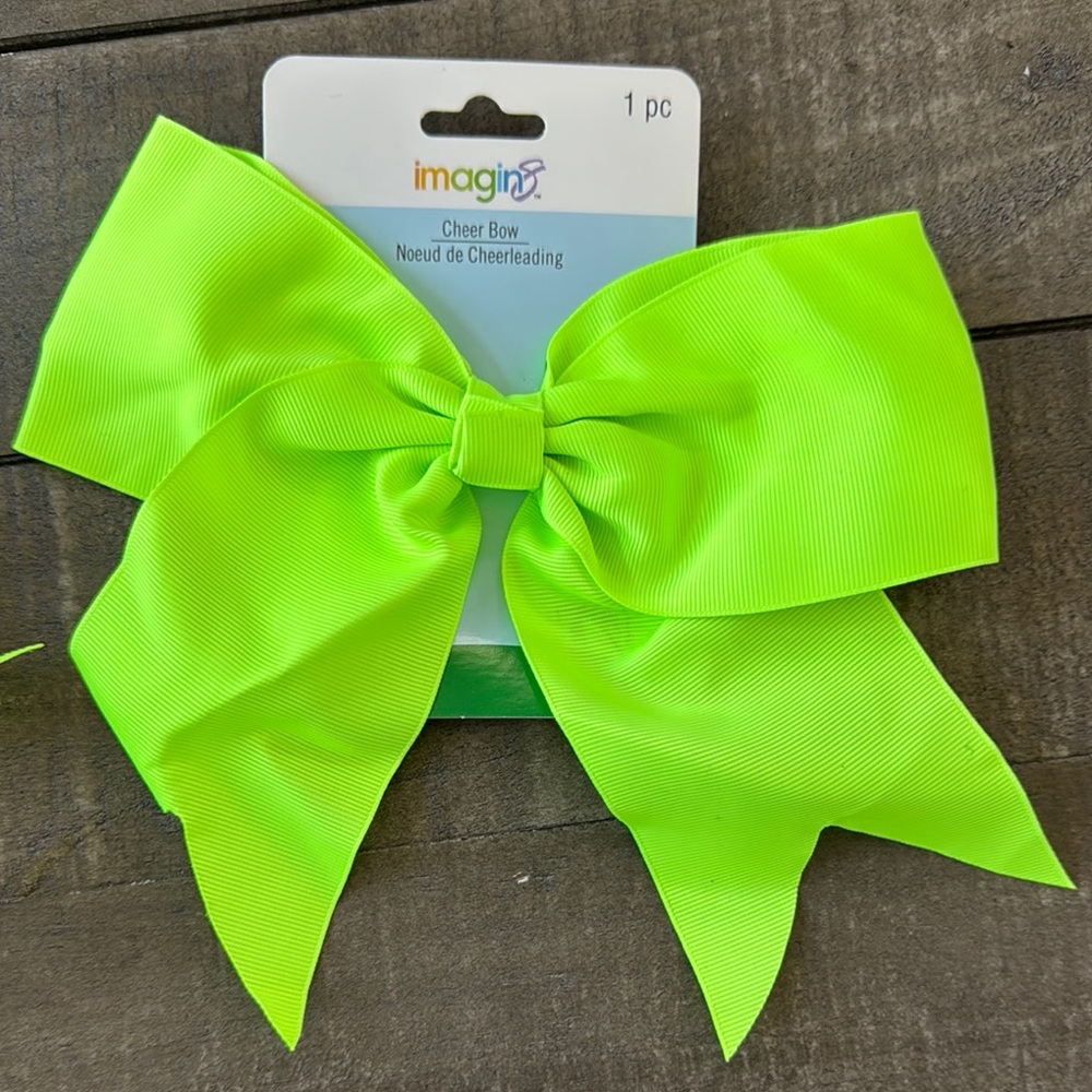 (2 for $10) Vibrant Green Cheer Hair Bows (qty 10)